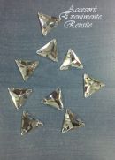Pietre de cristal triunghiulare 22/22mm argintii cod T3